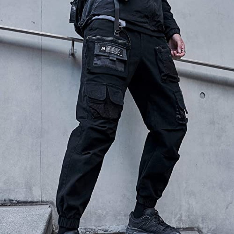 XYXIONGMAO 멀티 포켓 루즈 오버올 캐주얼 기능성 바지 Cargo Joggers Techwear 남성용 하렘 힙합 바지