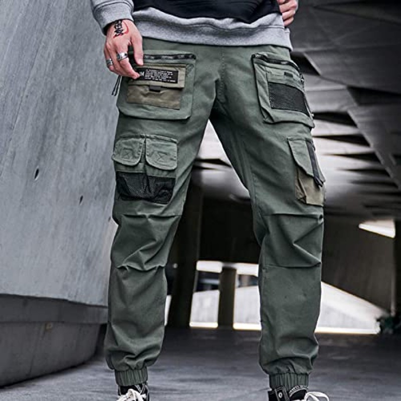 XYXIONGMAO 멀티 포켓 루즈 오버올 캐주얼 기능성 바지 Cargo Joggers Techwear 남성용 하렘 힙합 바지