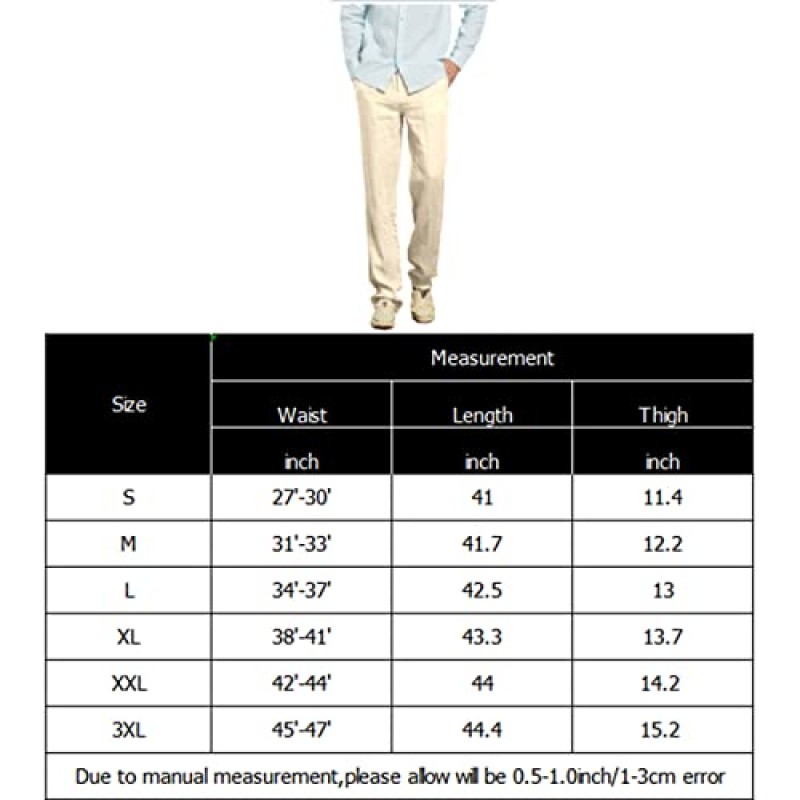 Manwan walk 남성 캐주얼 비치 바지 신축성 있는 루즈핏 경량 린넨 여름 바지 K70