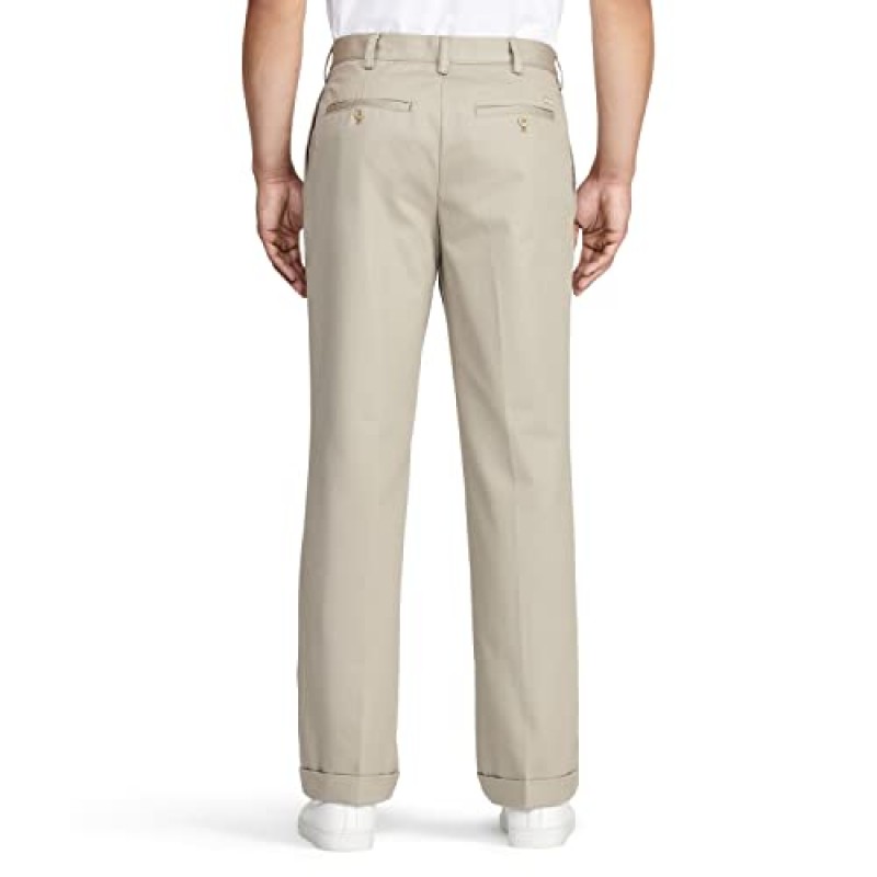IZOD 남성용 아메리칸 치노 더블 플리츠 팬츠
