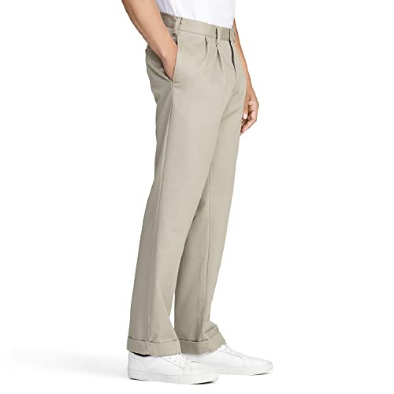 IZOD 남성용 아메리칸 치노 더블 플리츠 팬츠