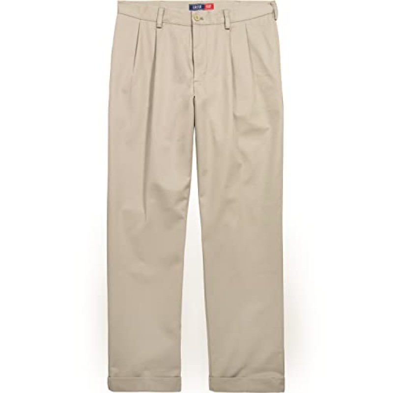 IZOD 남성용 아메리칸 치노 더블 플리츠 팬츠