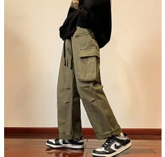 Weierpidan 고딕 헐렁한 카고 바지 여성용 포켓 포함 남성 하라주쿠 캐주얼 조깅 야외 루즈 한 바지 Y2K streetwear