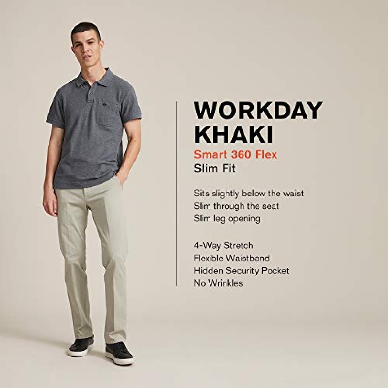 Dockers 남성 슬림핏 Workday 카키 스마트 360 플렉스 팬츠