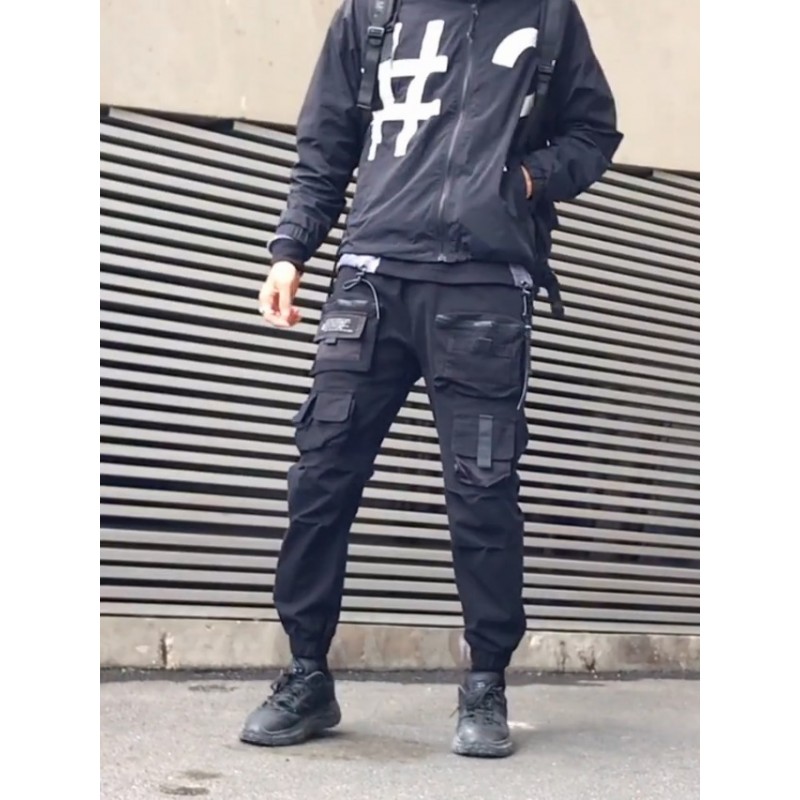 XYXIONGMAO 멀티 포켓 루즈 오버올 캐주얼 기능성 바지 Cargo Joggers Techwear 남성용 하렘 힙합 바지