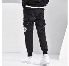 XYXIONGMAO 남성용 블랙 카고 오버올 바지 Techwear 스트리트 힙합 스웨트 팬츠 Cyberpunk Joggers 남성용 카고 바지