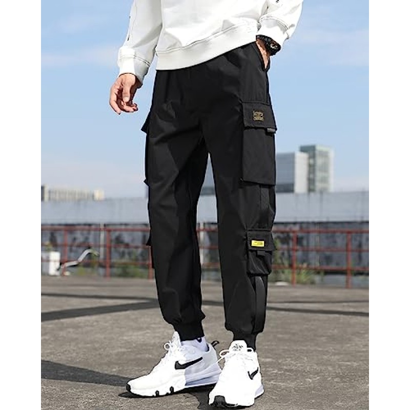 남성 조깅 바지 펑크 카고 헐렁한 Techwear streetwear 힙합 커플 여성 남여 스포츠 캐주얼 바지
