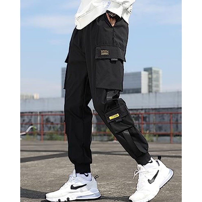 남성 조깅 바지 펑크 카고 헐렁한 Techwear streetwear 힙합 커플 여성 남여 스포츠 캐주얼 바지