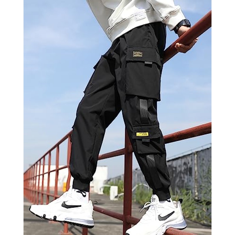 남성 조깅 바지 펑크 카고 헐렁한 Techwear streetwear 힙합 커플 여성 남여 스포츠 캐주얼 바지