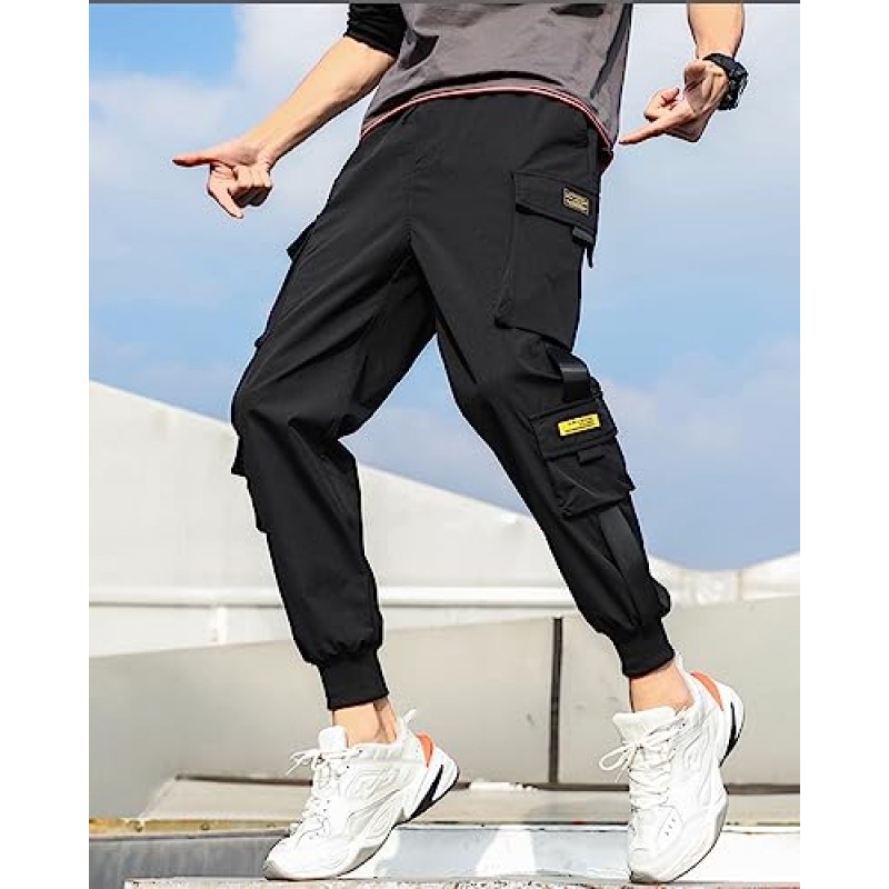 남성 조깅 바지 펑크 카고 헐렁한 Techwear streetwear 힙합 커플 여성 남여 스포츠 캐주얼 바지