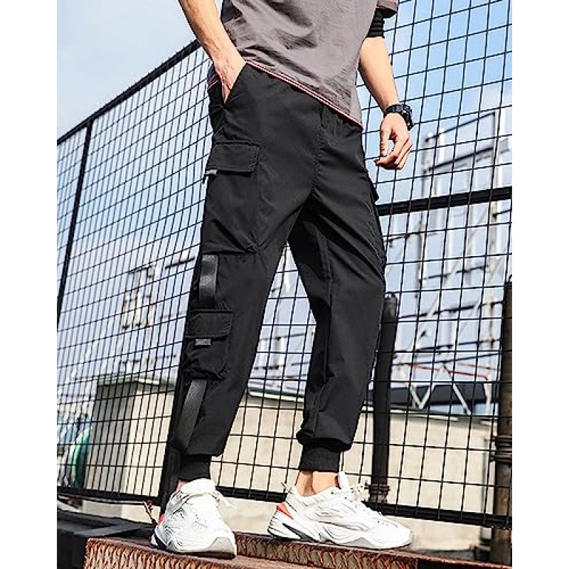 남성 조깅 바지 펑크 카고 헐렁한 Techwear streetwear 힙합 커플 여성 남여 스포츠 캐주얼 바지