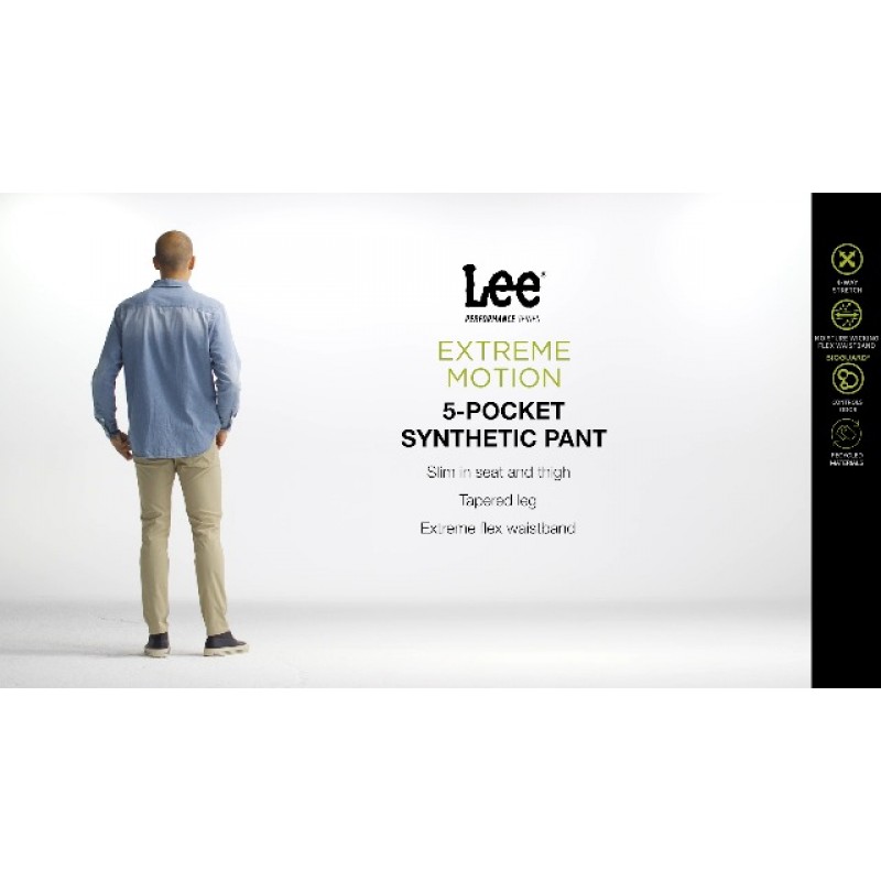 Lee 남성 익스트림 모션 5 포켓 합성 슬림핏 팬츠