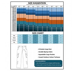 TRGPSG 남성용 와일드 카고 바지, 카모 바지 코튼 캐주얼 작업 하이킹 바지(8개 주머니 포함)(벨트 없음)