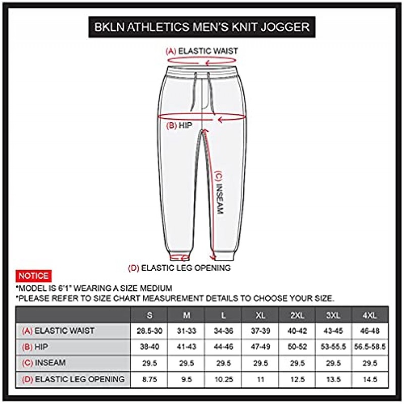 BROOKLYN ATHLETICS 남성 슬림핏 지퍼 포켓이 있는 소프트 트윌 조깅 바지