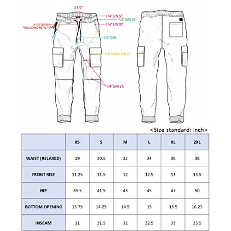 Southpole 남성용 경량 속건성 카고 나일론 조깅 팬츠