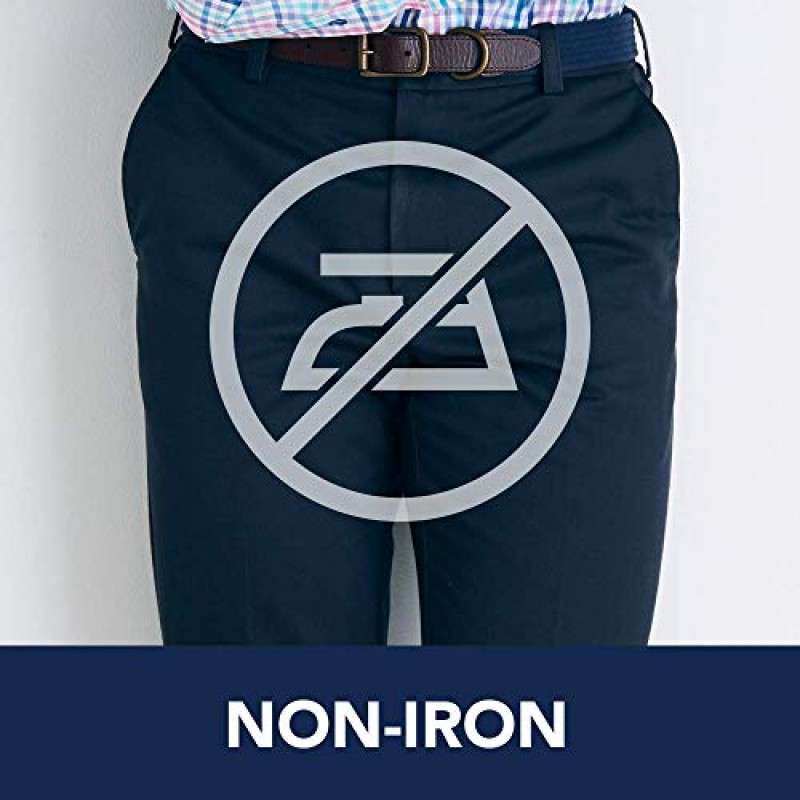 IZOD 남성용 퍼포먼스 스트레치 클래식 핏 플랫 프론트 치노 팬츠