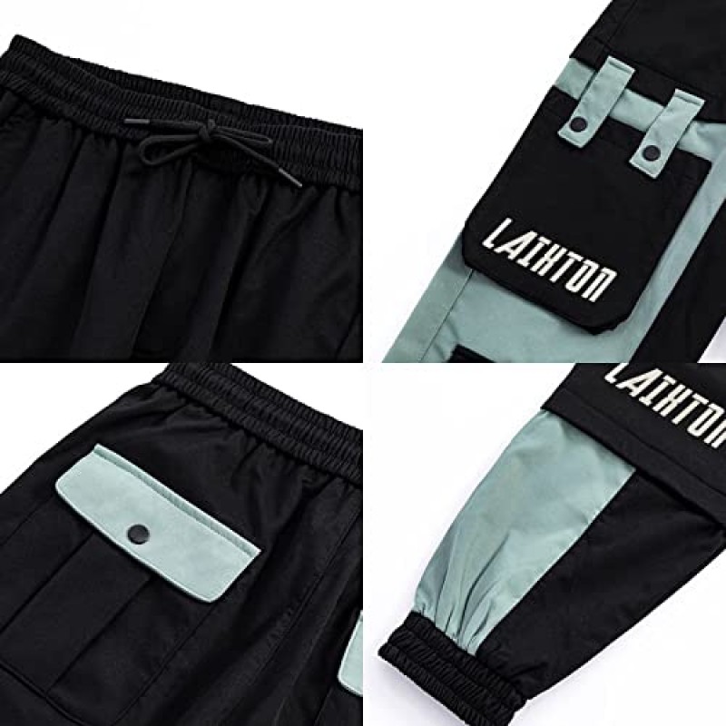 Laixton 남성 조깅 바지 경량 남여 야외 패션 조깅 힙합 캐주얼 카고 바지 Techwear 바지