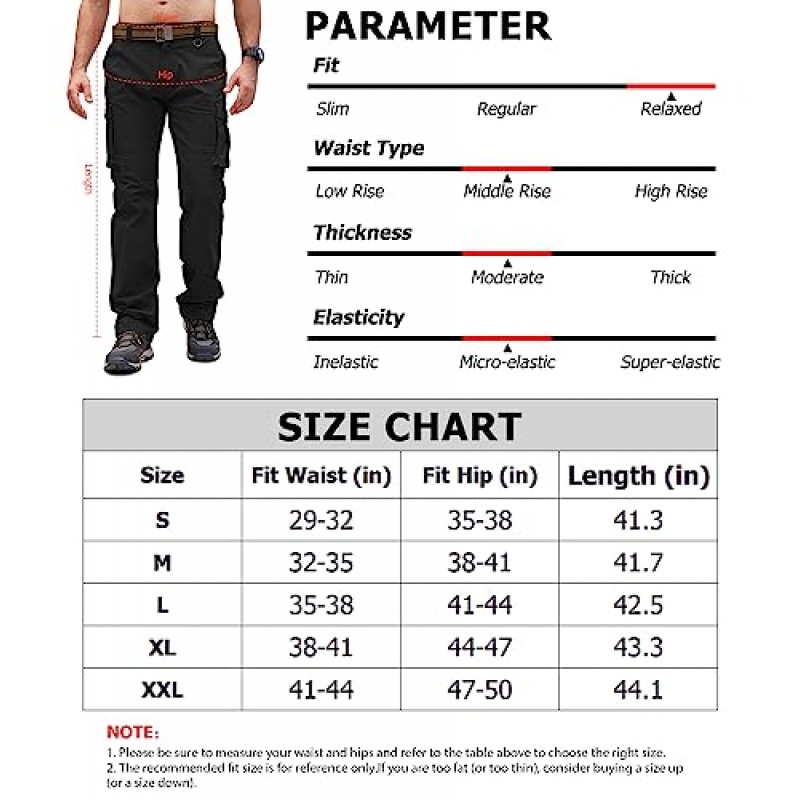 남성용 Licemere 카고 바지 편안한 핏 코튼 캐주얼 작업 하이킹 바지 멀티 포켓이 있는 남성 전술 군사 육군 바지