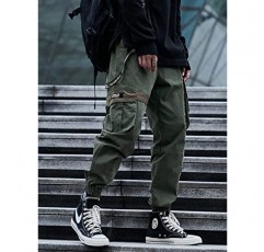 남성 세련된 힙합 조깅 Techwear 카고 바지 남성용 스트리트 패션 바지