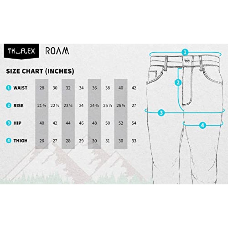 남성용 TK Flex Roam 작업 바지, 청바지 스타일 작업복, 경량 면/나일론 신축성 원단, 통기성, 다기능