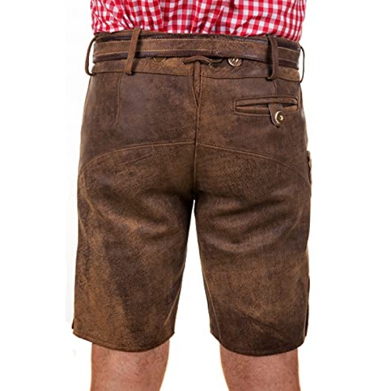 Edelnice Trachtenmode 바이에른 전통 짧은 가죽 바지 Thomas Lederhosen with Belt