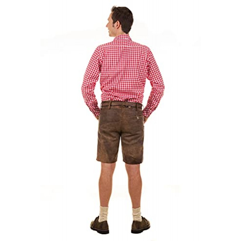 Edelnice Trachtenmode 바이에른 전통 짧은 가죽 바지 Thomas Lederhosen with Belt