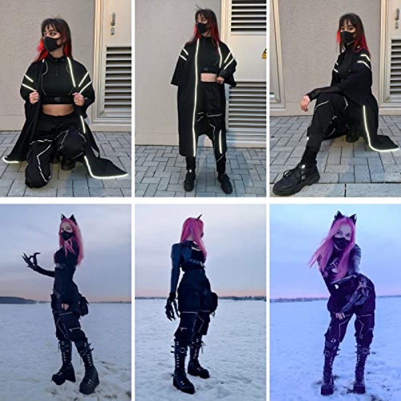 Aelfric Eden Mens Techwear 바지 스트리트 조깅 바지 멀티 포켓 카고 바지 Drawstring이있는 힙합 하이킹 바지