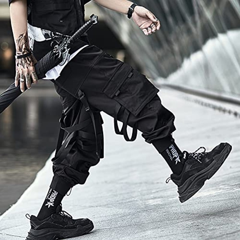 XYXIONGMAO 전술 조깅 카고 바지 힙합 하렘 Techwear streetwear 남성용 스 트리머 오버올 루즈 캐주얼 바지