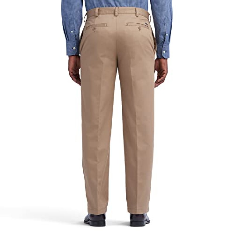IZOD 남성용 아메리칸 치노(비활성 플랫 프론트 또는 플리츠) 클래식핏 바지, 잉글리쉬 카키, 40W x 32L