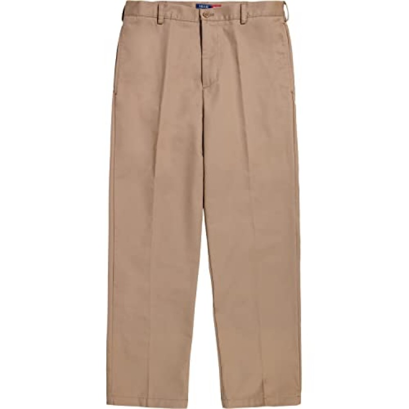 IZOD 남성용 아메리칸 치노(비활성 플랫 프론트 또는 플리츠) 클래식핏 바지, 잉글리쉬 카키, 40W x 32L