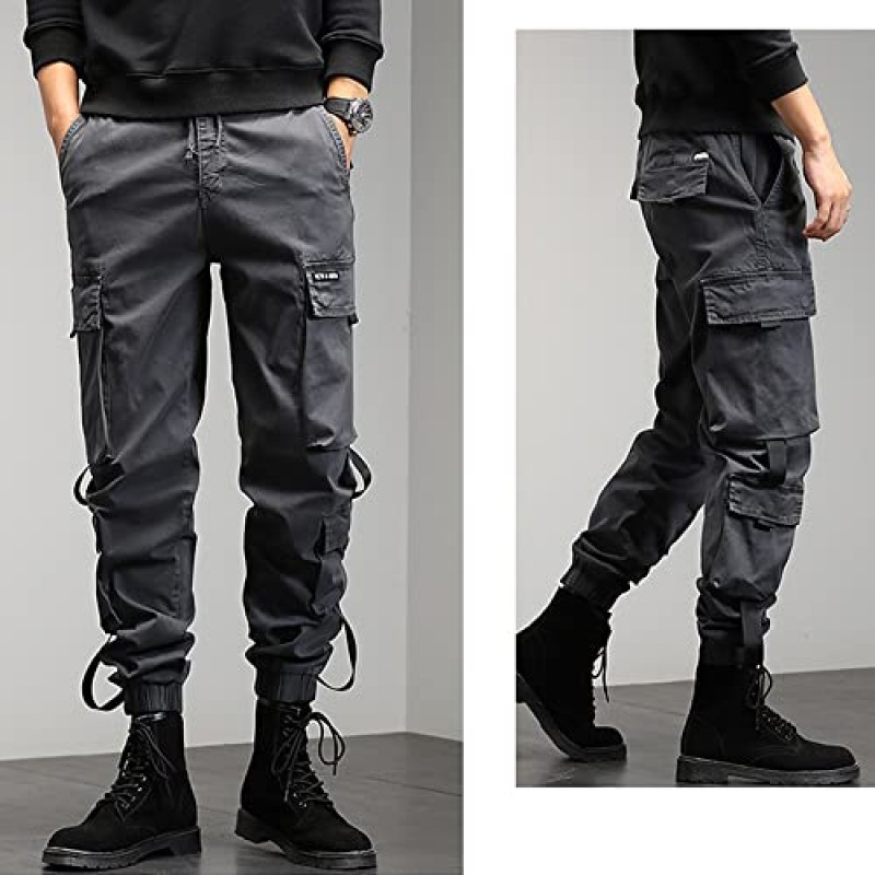 XYXIONGMAO 멀티 포켓 기능성 오버올 캐주얼 바지 stactical 하렘 힙합 streetwear techwear 남성용 카고 바지