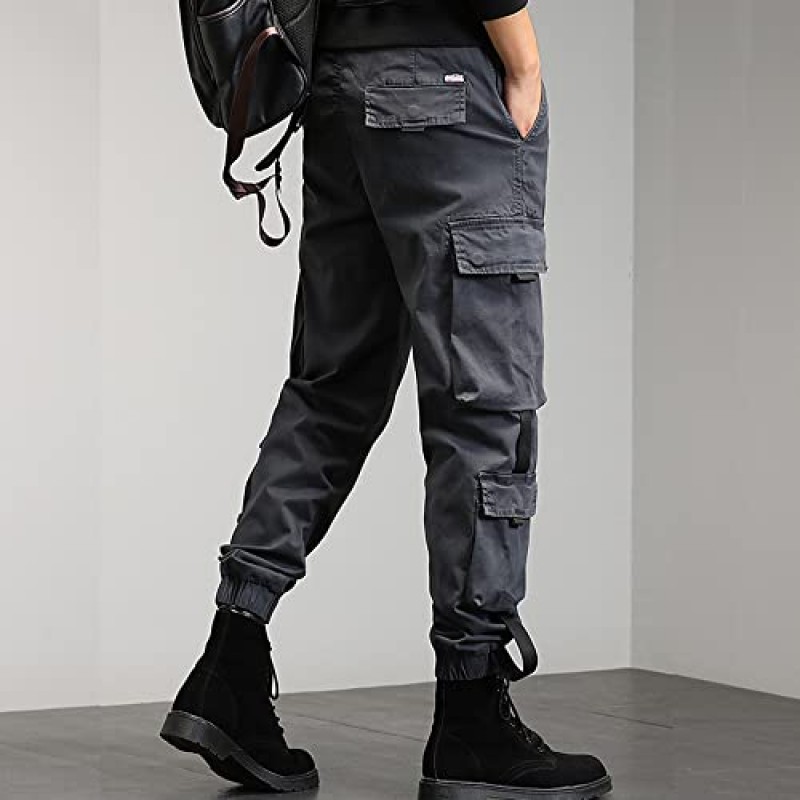 XYXIONGMAO 멀티 포켓 기능성 오버올 캐주얼 바지 stactical 하렘 힙합 streetwear techwear 남성용 카고 바지