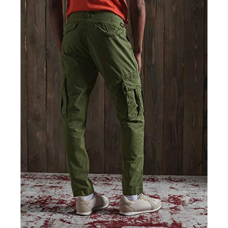 Superdry 남성용 코어 카고 바지, 벨트 루프, 지퍼 및 버튼 고정