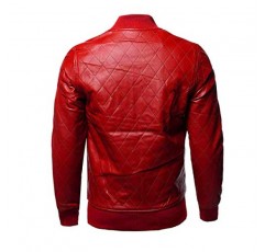 대학생 남학생 퀼팅 폭격기 Varsiry Letterman 빨간색 가죽 아우터 재킷 및 캐주얼 바지