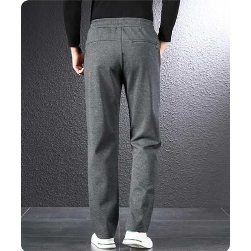 Rfmfkkg Mens Thicken Sweatpants 신축성 있는 허리밴드 바지 솔리드 컬러 슬림핏 작업 바지