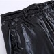 펑크 남성 마이크로 플레어 헐렁한 Pu 가죽 바지 스트레이트 드레스 여성 캐주얼 바지 파티 Pantalon Homme (색상: 블랙, 사이즈: 중간)