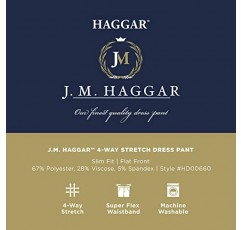 J.M. Haggar 남성 4방향 스트레치 드레스 바지 - 슬림핏 플랫 프론트