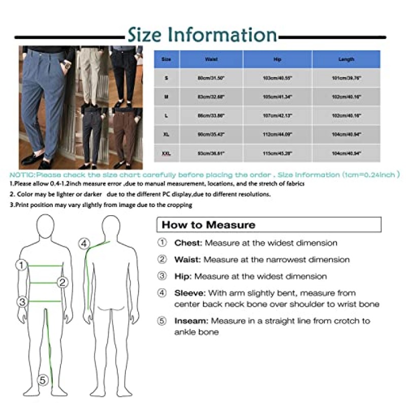 Ymosrh 남성용 바지 패션 슬림핏 코듀로이 바지 비즈니스 정장 바지 캐주얼 골프, S-2XL