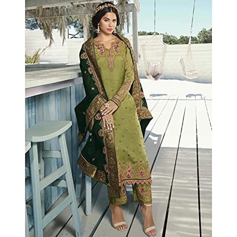 kurti bazaar 스티치 세련된 디자이너 파키스탄 Shalwar Kameez 정장 인도 바지 바지 Dupatta 드레스