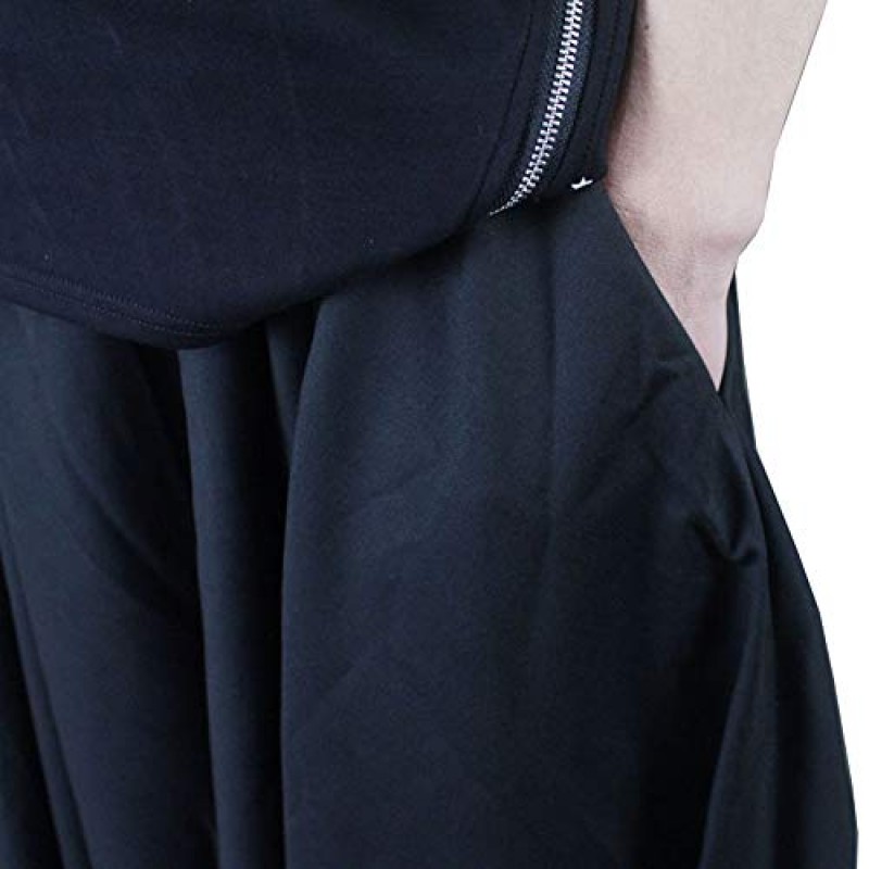 Hotmiss 남성용 로우 가랑이 조깅 하렘 바지 세련된 힙합 드로스트링 드레스 스웨트 팬츠