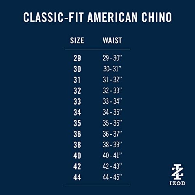 IZOD 남성용 아메리칸 치노(불활성 플랫 프론트 또는 플리츠) 클래식핏 바지, 카키색, 42W x 30L