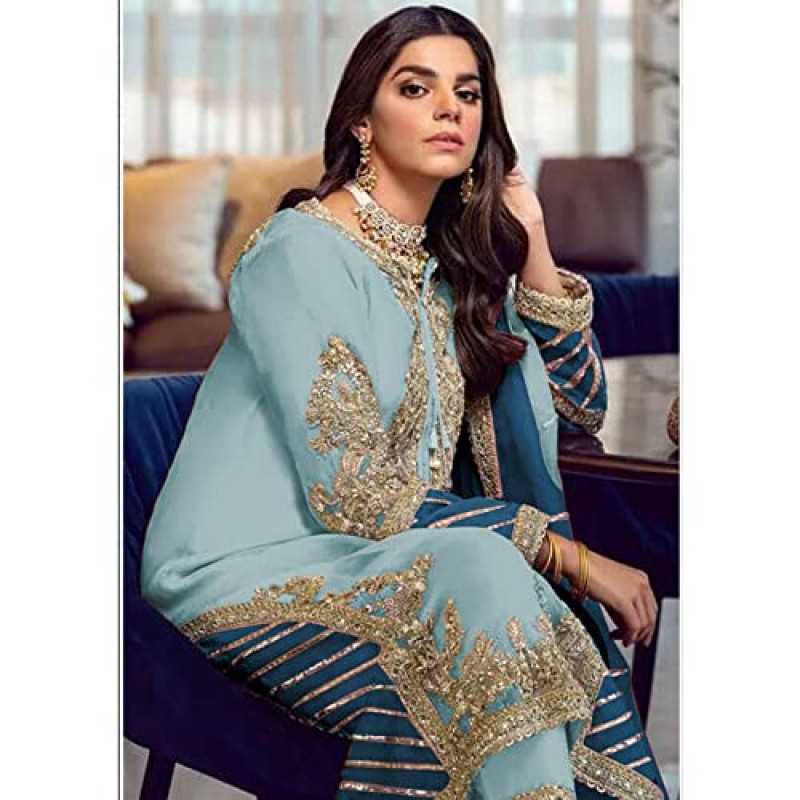 특별 페스티벌 웨어 디자이너 Salwar Kameez Dupatta 수트 인디언 레디 투 웨어 Palazzo 수트