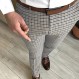 DSFEOIGY 남성 캐주얼 체크 무늬 바지 파티 정장 바지 스트레치 피트 포켓이 있는 소셜 바지 정장 바지 비즈니스 남성 (색상: A, 사이즈: L 코드)