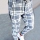 UXZDX 남성 캐주얼 체크 무늬 바지 파티 정장 바지 스트레치 피트 포켓이 있는 소셜 바지 정장 바지 비즈니스 남성 (색상: A, 사이즈: 2XL 코드)