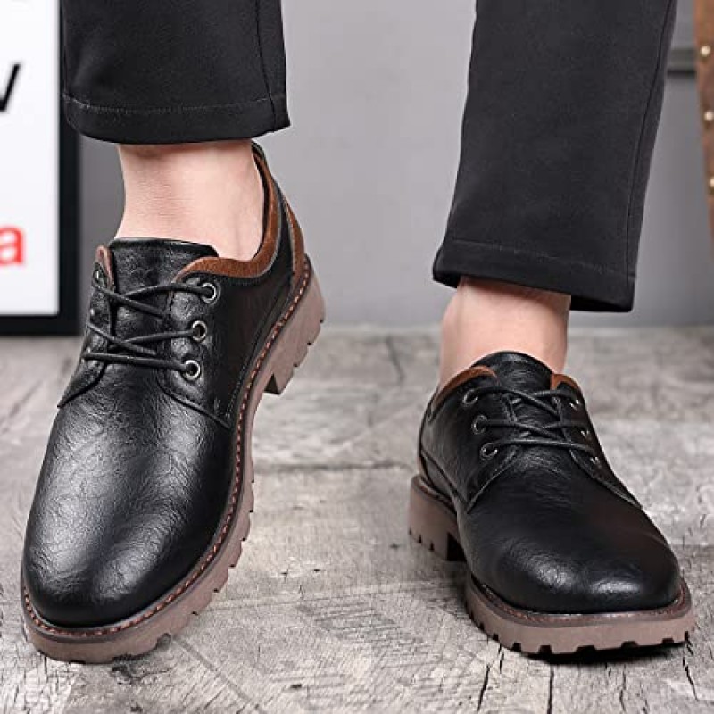 COSIDRAM Mens Fashion Oxfords 캐주얼 드레스 슈즈 비즈니스 오피스 신사 가죽 신발을위한 클래식 모던 드레스 슈즈