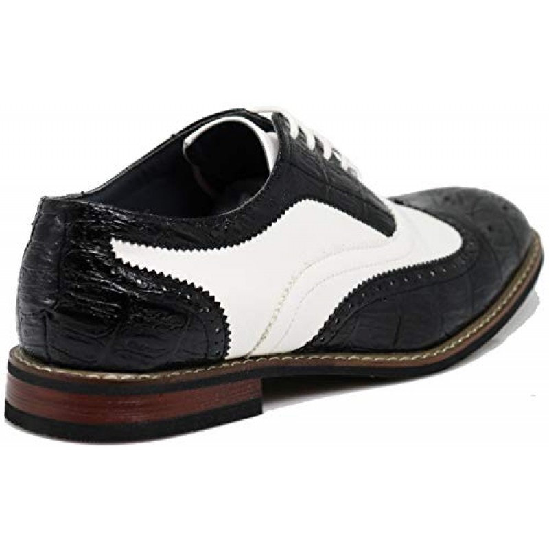 남성 정장 옥스포드 신발 이탈리아 모던 디자이너 Wingtip Captoe 2톤 레이스업 신발