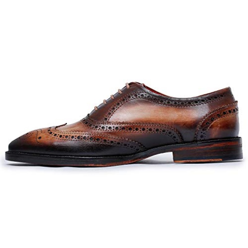 Lethato Wingtip Brogue 옥스포드 수제 남성 정품 가죽 레이스 업 드레스 슈즈