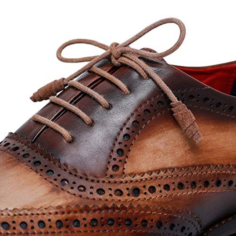 Lethato Wingtip Brogue 옥스포드 수제 남성 정품 가죽 레이스 업 드레스 슈즈