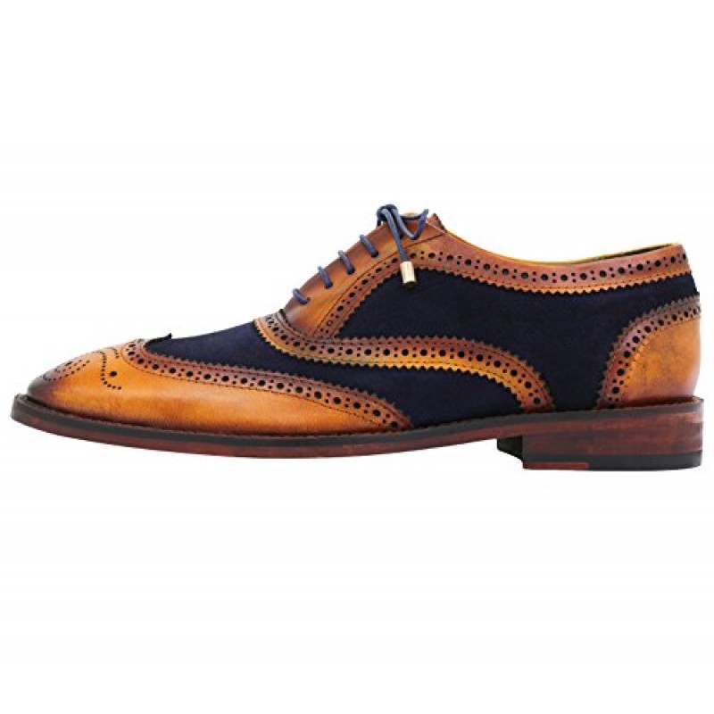 Lethato Wingtip Brogue 옥스포드 수제 남성 정품 가죽 레이스 업 드레스 슈즈