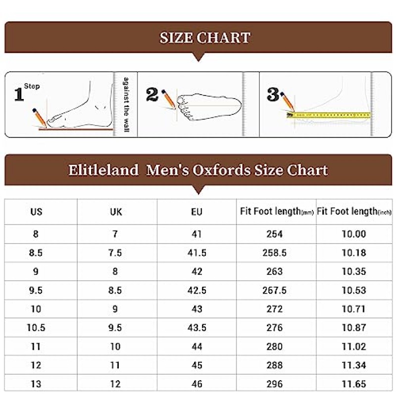 EliteLand 남성용 정장 구두, 남성용 옥스포드 슈즈, 가죽 스타일리쉬 레이스업 윙팁 브로그, 비즈니스 캐주얼 포멀 더비 슈즈